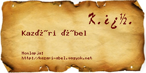 Kazári Ábel névjegykártya