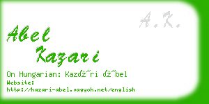 abel kazari business card